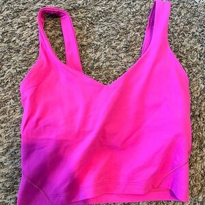 Lululemon Athletica Align cropped tank size 4 sonic pink padded athletic tank